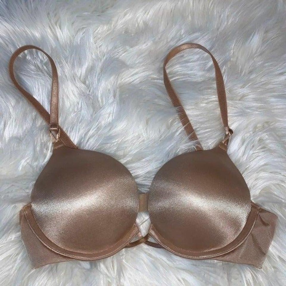 32A Bombshell Push Up Bra Beige miraculous solid satin‎